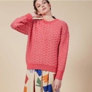 Bobo Choses Pink Knitted Long Sleeve Crewneck Soft Yarn Sweater Medium